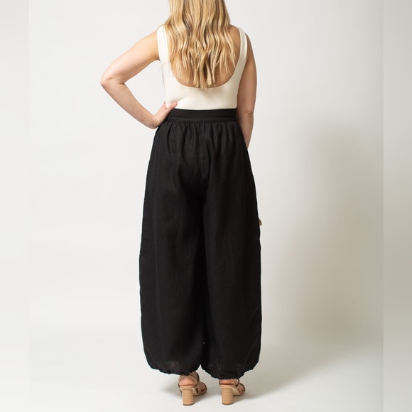 🆕 Selva / Negra Rita Pant Black 100% Linen Size 14 * Discontinued - Picture 16 of 16